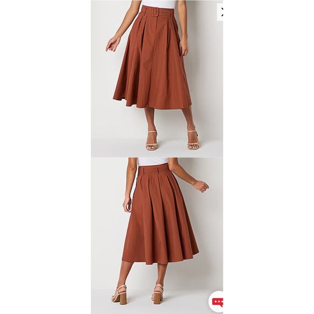NWT Worthington Womens 2 Skirt Rust Copper Brown Midi Academia Workwear Office